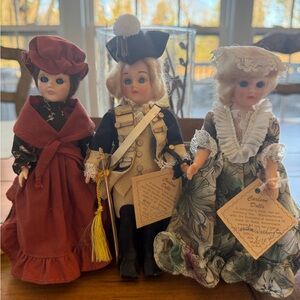 Vintage American Revolution Carlson Dolls Lot of 3
